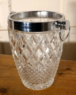 Art Deco Champagner Weinkühler mit Rautenmuster, 1920er
