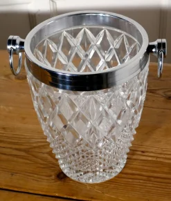 Art Deco Champagner Weinkühler mit Rautenmuster, 1920er