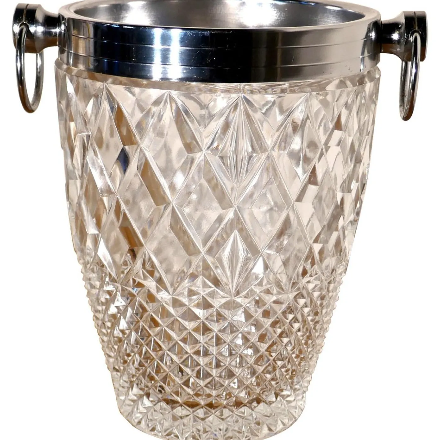 Art Deco Champagner Weinkühler mit Rautenmuster, 1920er