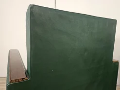 Art Deco Clubsessel aus Nussholz & grünem ECO-Leder, 1940, 2er Set