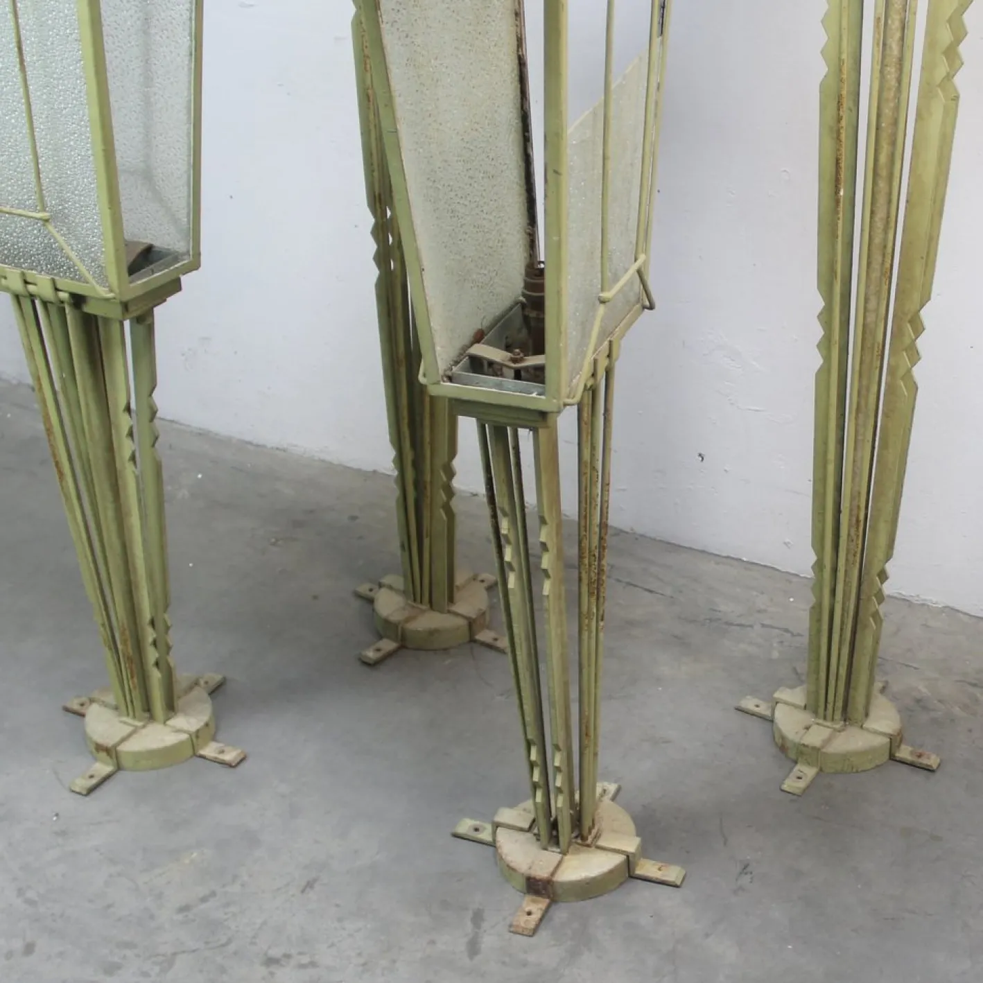 Art Deco Gartenlampe Spiel, 1930er, 4er Set