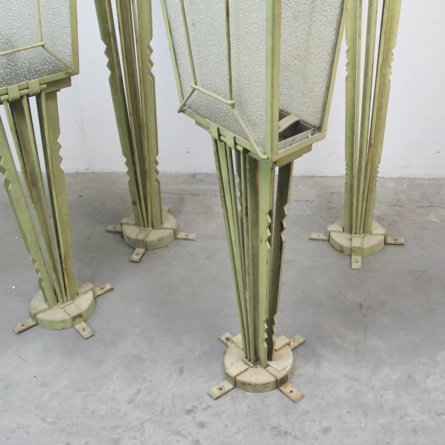 Art Deco Gartenlampe Spiel, 1930er, 4er Set