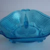 Art Deco Glas mit Fischfüßen - Wunderschönes sattes Blau von Josef Inwald, 1930er