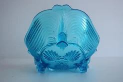 Art Deco Glas mit Fischfüßen - Wunderschönes sattes Blau von Josef Inwald, 1930er