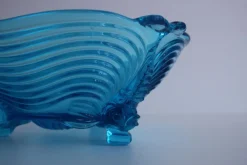 Art Deco Glas mit Fischfüßen - Wunderschönes sattes Blau von Josef Inwald, 1930er