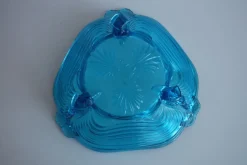 Art Deco Glas mit Fischfüßen - Wunderschönes sattes Blau von Josef Inwald, 1930er