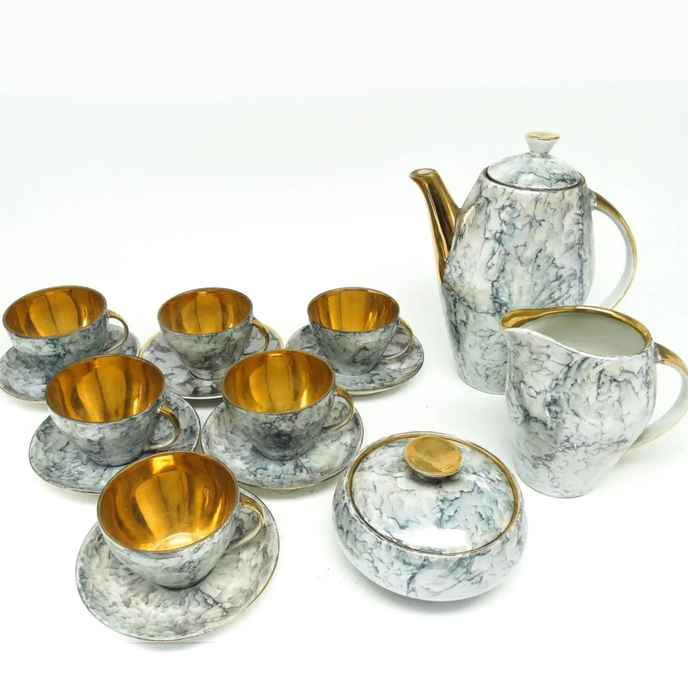 Art Deco Joanna Kaffeeservice von Karolina, Polen, 1960er, 15er Set