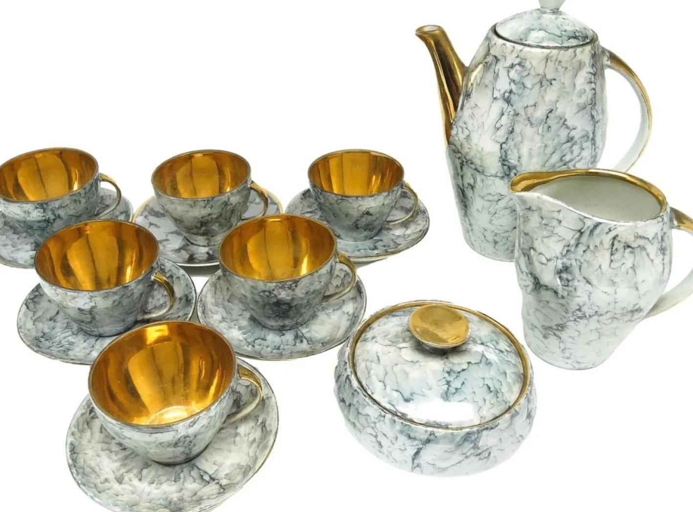 Art Deco Joanna Kaffeeservice von Karolina, Polen, 1960er, 15er Set