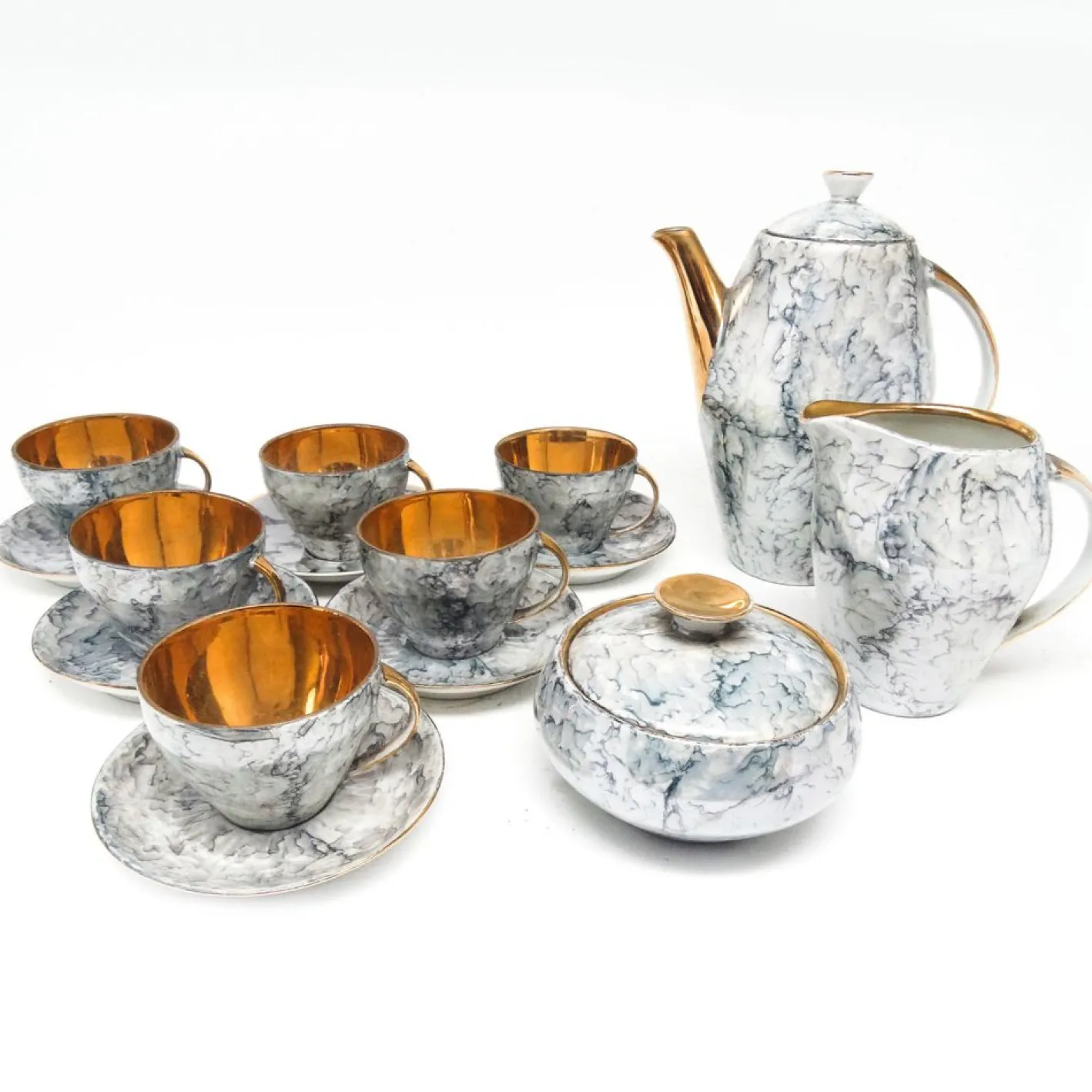 Art Deco Joanna Kaffeeservice von Karolina, Polen, 1960er, 15er Set