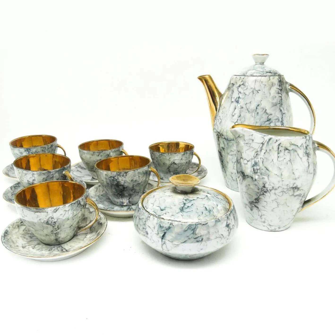 Art Deco Joanna Kaffeeservice von Karolina, Polen, 1960er, 15er Set