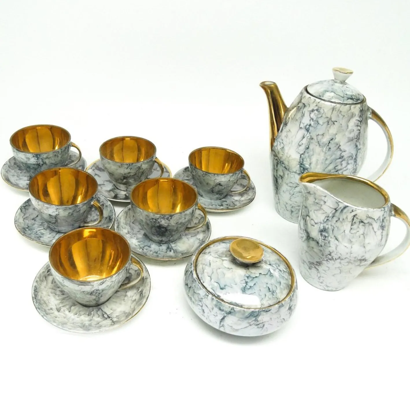 Art Deco Joanna Kaffeeservice von Karolina, Polen, 1960er, 15er Set