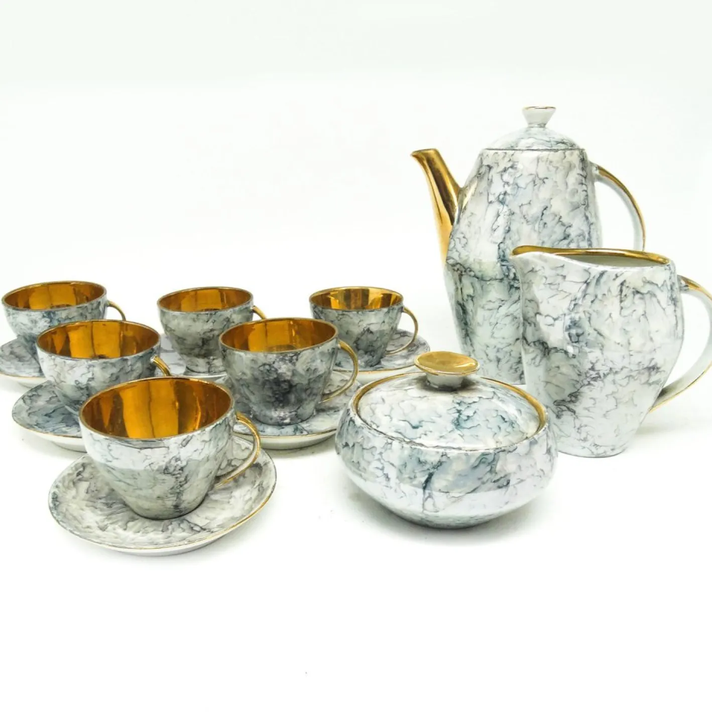 Art Deco Joanna Kaffeeservice von Karolina, Polen, 1960er, 15er Set