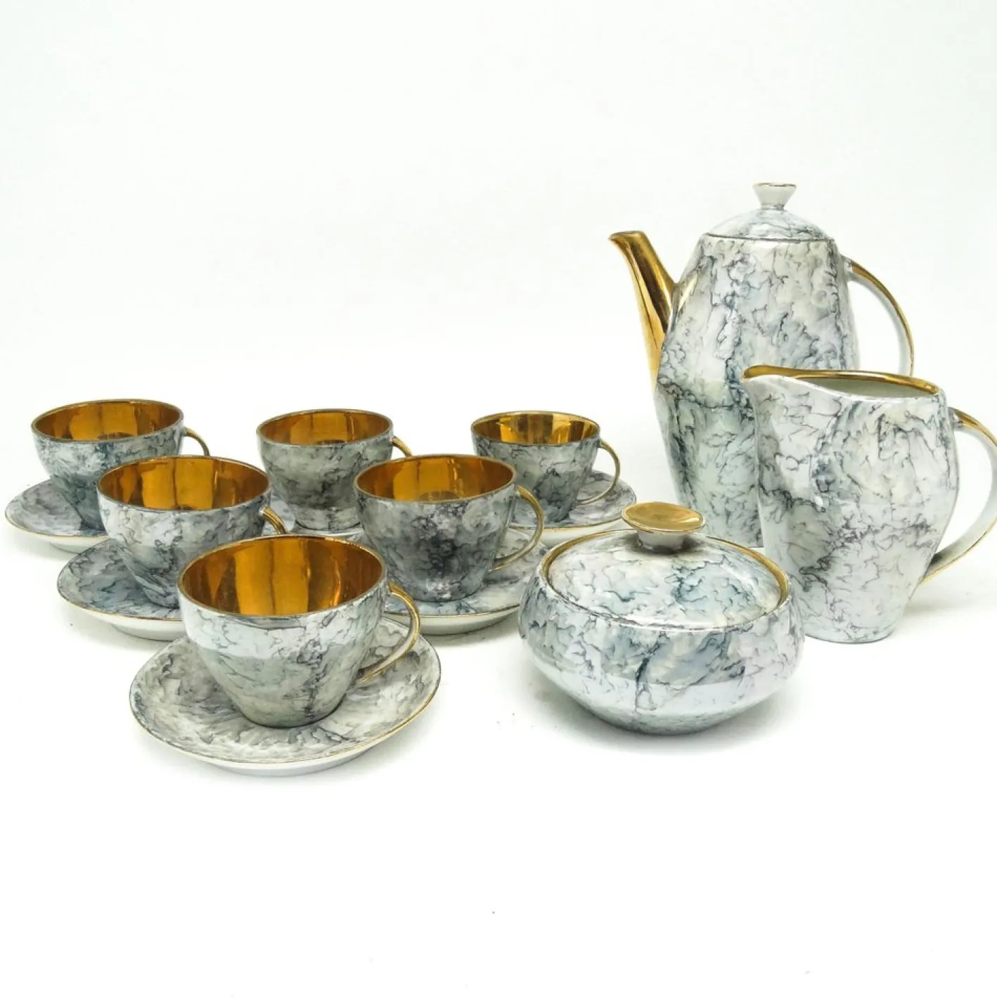 Art Deco Joanna Kaffeeservice von Karolina, Polen, 1960er, 15er Set