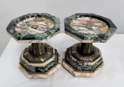Art Deco Kaminuhr & Dekoration aus Marmor & Bronze, 1940er, 3er Set