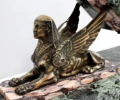 Art Deco Kaminuhr & Dekoration aus Marmor & Bronze, 1940er, 3er Set