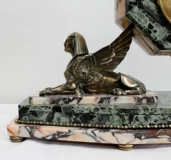 Art Deco Kaminuhr & Dekoration aus Marmor & Bronze, 1940er, 3er Set