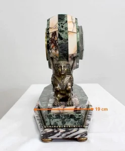 Art Deco Kaminuhr & Dekoration aus Marmor & Bronze, 1940er, 3er Set