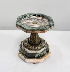 Art Deco Kaminuhr & Dekoration aus Marmor & Bronze, 1940er, 3er Set