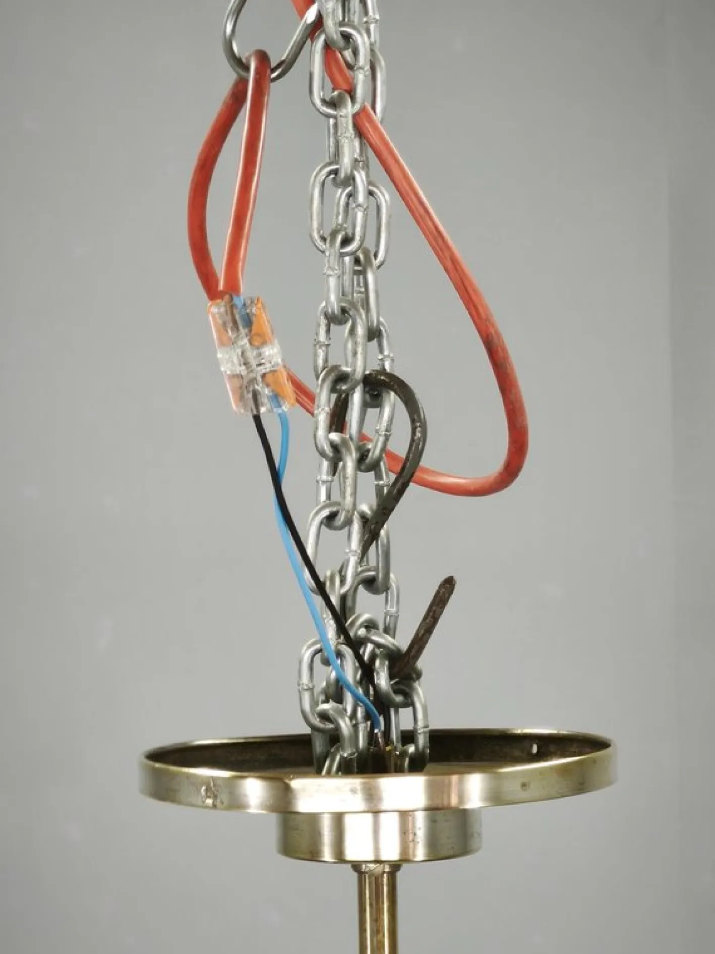 Art Deco Kronleuchter aus Nickel mit Champagnerglasschirmen, 1930er