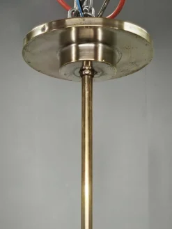 Art Deco Kronleuchter aus Nickel mit Champagnerglasschirmen, 1930er