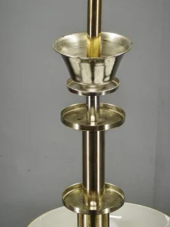 Art Deco Kronleuchter aus Nickel mit Champagnerglasschirmen, 1930er