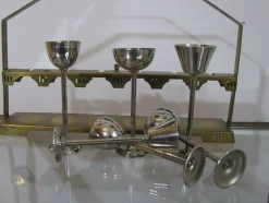 Art Deco Likörgläser aus Metall, 6 . Set