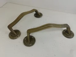Art Deco Messinggriffe, Italien, 1940er, 2er Set