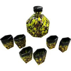 Art Deco Rosolio Set aus Aventurin Murano Glas, 1940er, 7
