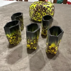 Art Deco Rosolio Set aus Aventurin Murano Glas, 1940er, 7