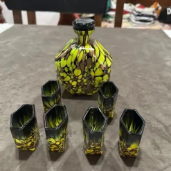Art Deco Rosolio Set aus Aventurin Murano Glas, 1940er, 7