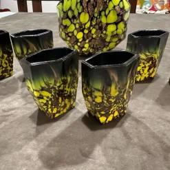 Art Deco Rosolio Set aus Aventurin Murano Glas, 1940er, 7