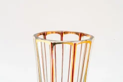 Art Deco Rubinrotes & Vergoldetes Schliffglas, 1920er