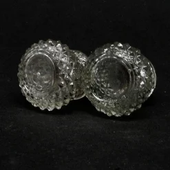 Art Deco Salzbehälter aus Kristallglas, Großbritannien, 1950er, 2er Set