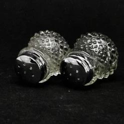 Art Deco Salzbehälter aus Kristallglas, Großbritannien, 1950er, 2er Set