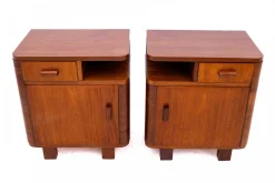 Art Deco Schlafzimmertische aus Polen, 1950er, 2er Set