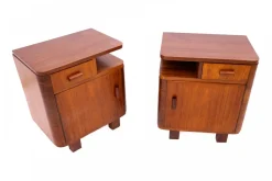 Art Deco Schlafzimmertische aus Polen, 1950er, 2er Set