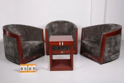 Art Deco Sessel mit Tisch von Frits Schuitema, 1980er, 4er Set