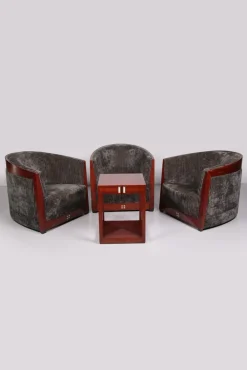 Art Deco Sessel mit Tisch von Frits Schuitema, 1980er, 4er Set