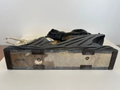Art Deco Skulptur eines Hirsches und Panthers in Weißgold von Rochard, Frankreich, 1930er