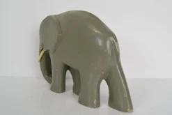 Art Deco Skulptur Elefant aus Holz, 1930er