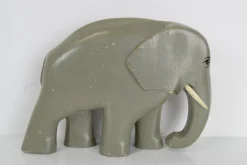 Art Deco Skulptur Elefant aus Holz, 1930er