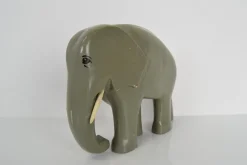 Art Deco Skulptur Elefant aus Holz, 1930er