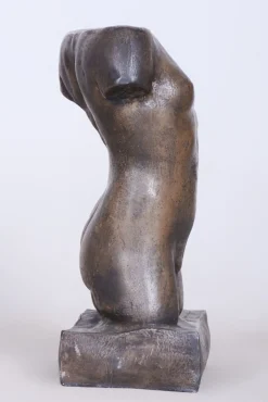 Art Deco Skulptur von Zwillingen aus Bronze, Tschechisch, 1920er