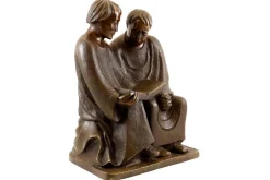 Art Deco Stil Lesende Mönche Skulptur, 20. Jahrhundert, Bronze