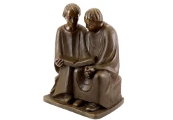 Art Deco Stil Lesende Mönche Skulptur, 20. Jahrhundert, Bronze