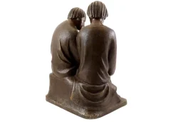 Art Deco Stil Lesende Mönche Skulptur, 20. Jahrhundert, Bronze