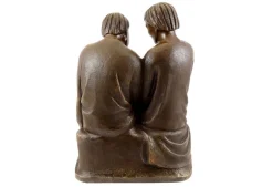Art Deco Stil Lesende Mönche Skulptur, 20. Jahrhundert, Bronze