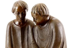 Art Deco Stil Lesende Mönche Skulptur, 20. Jahrhundert, Bronze