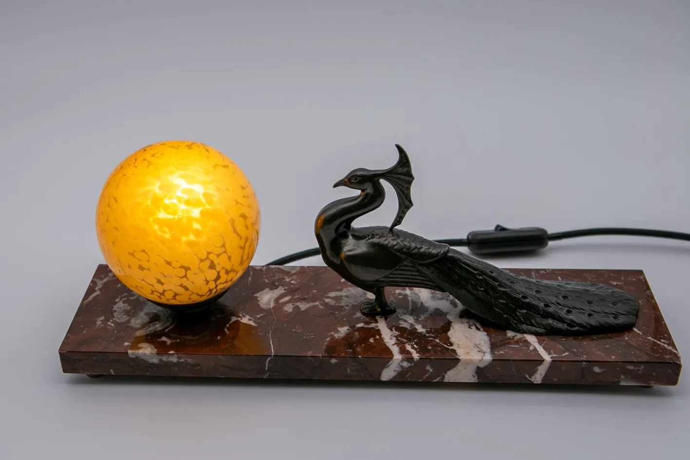 Art Deco Tischlampe mit Marmorfuß, 1930