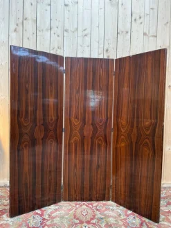 Art Deco Triptychon Raumteiler aus Nussholz Furnier, 1930er